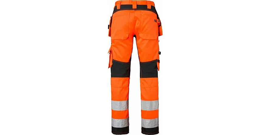 236 Lange werkbroek, unisex, fluor oranje/zwart, 27