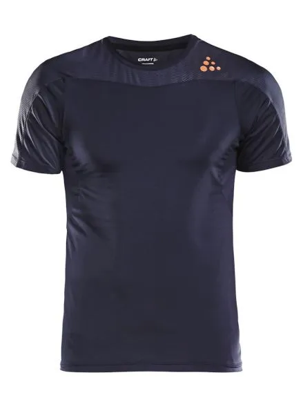 Craft Shade korte mouw hardloopshirt gravel/blauw heren