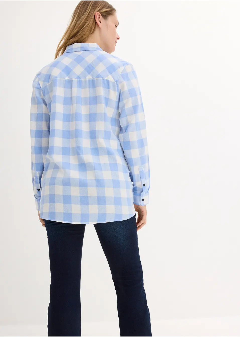 Lange blouse van flanel   
