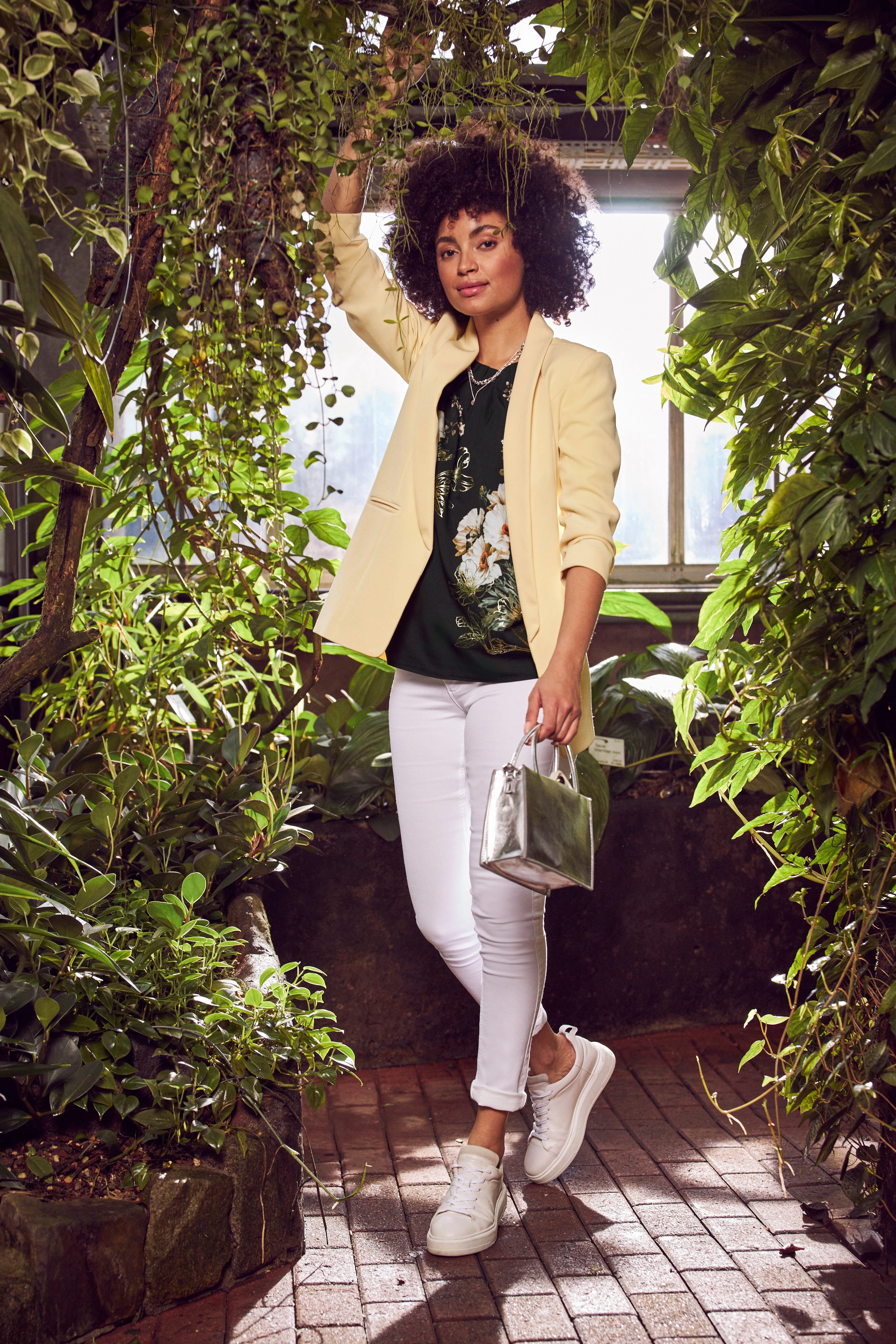 Laura Scott Lange blazer met aangerimpelde mouwen