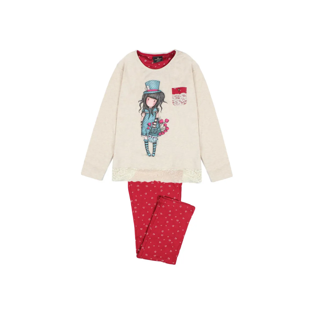 Pyjama met lange mouwen The Hatter ivoor Santoro Londen