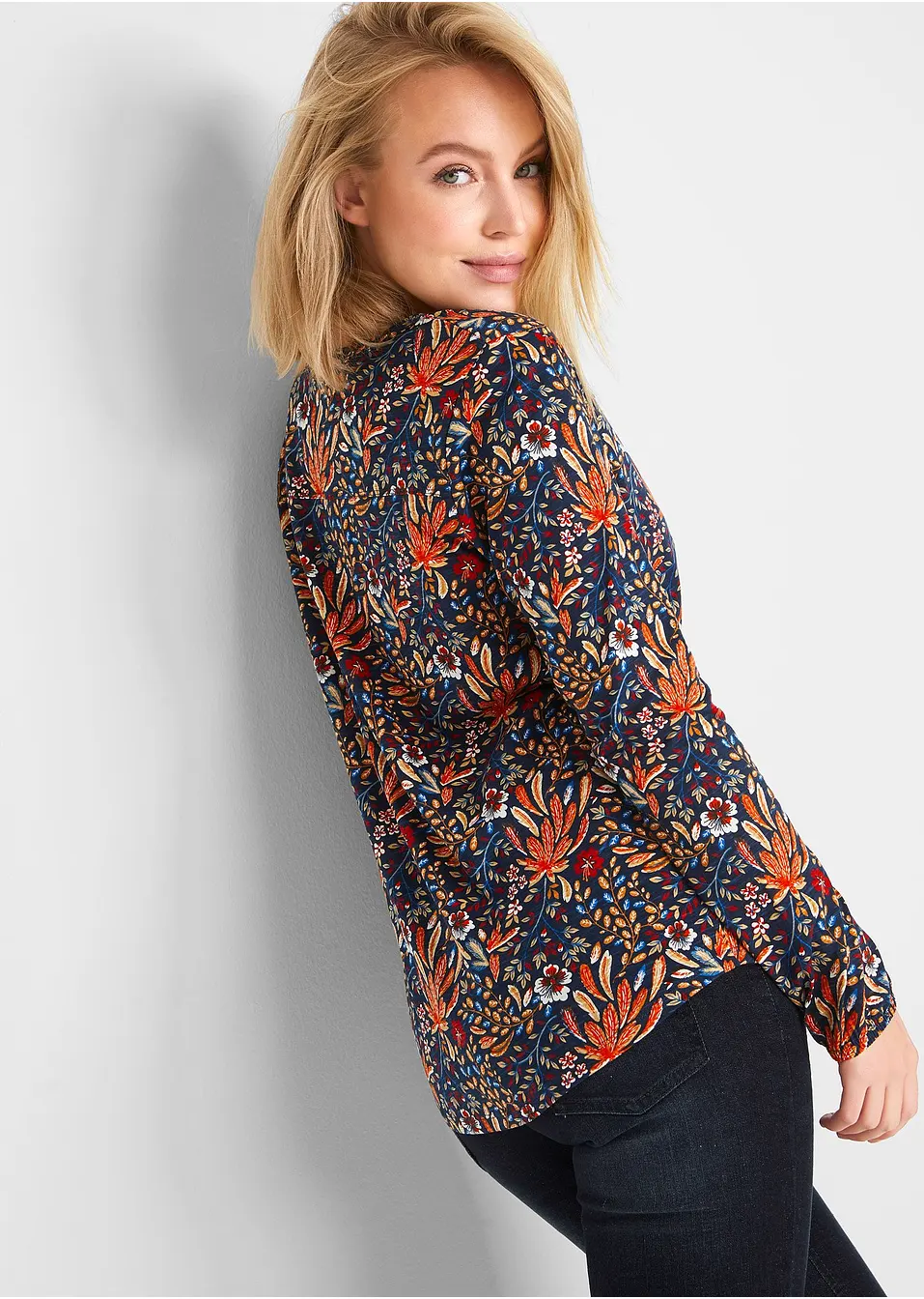 Shirt tuniek met print, lange mouw   