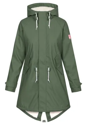 Travel Cozy Rain Coat Olive Green 